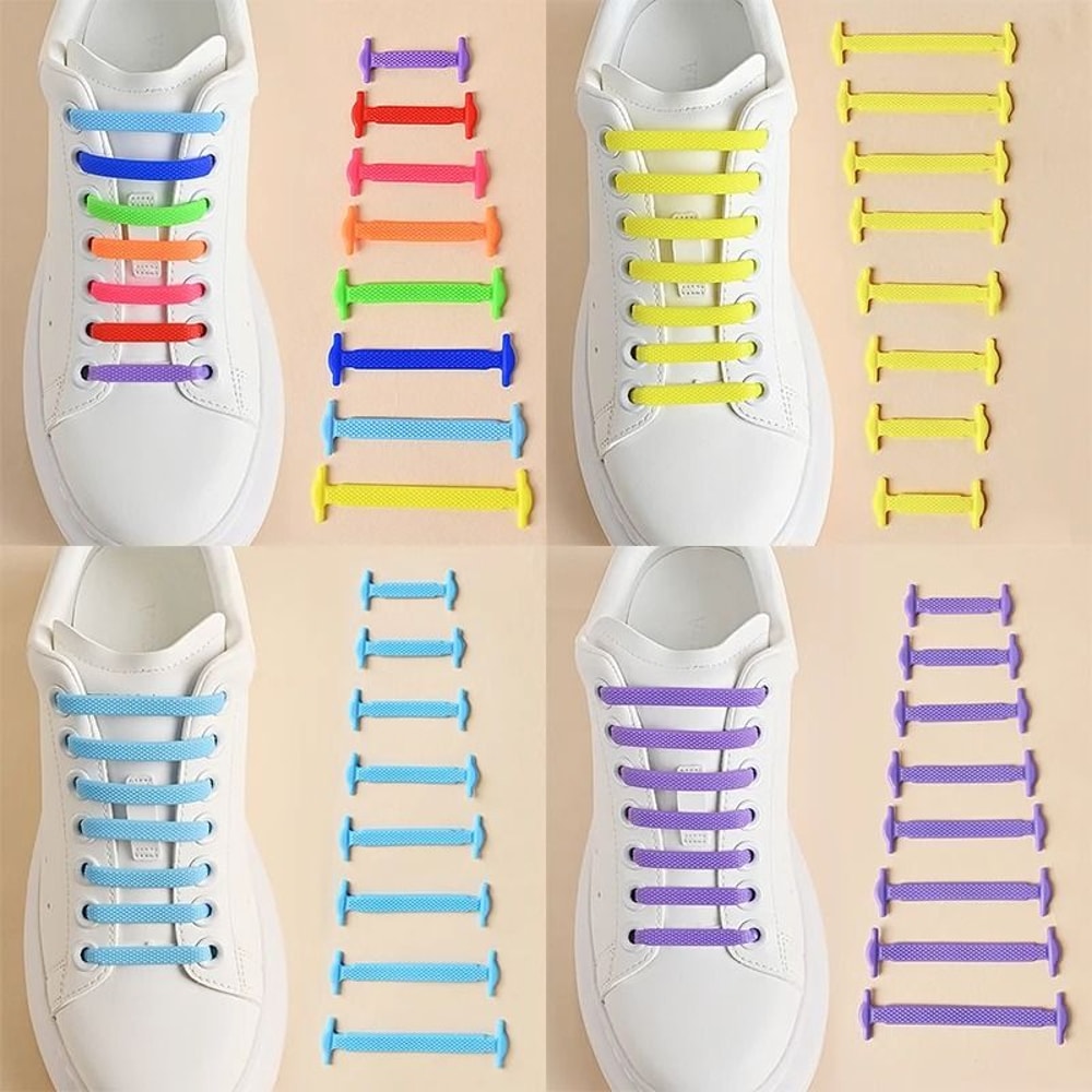 Silicone No Tie Shoelaces Elastic Shoe Laces 5