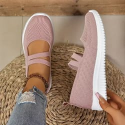 women's breathable mesh slip on walking shoes