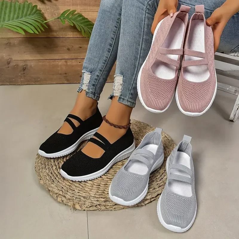 Womens Breathable Mesh Slip On Walking Shoes 1