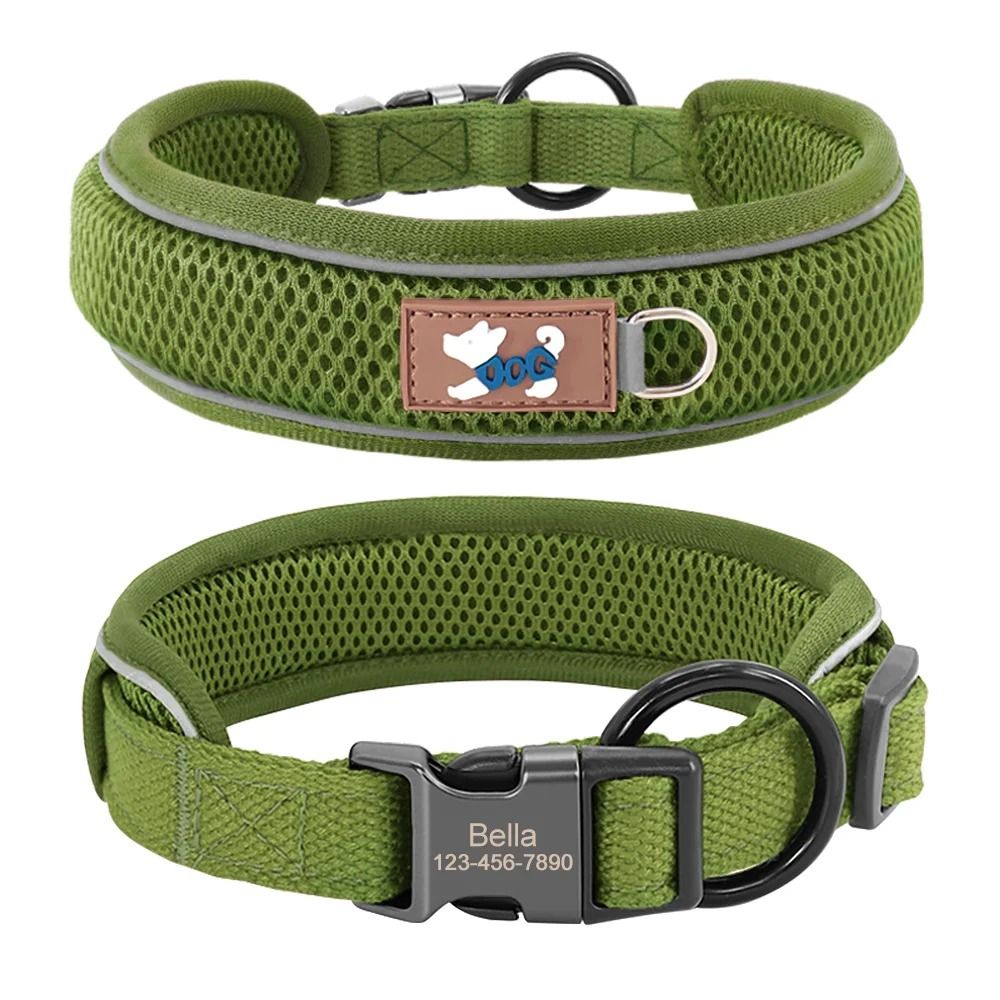 Personalized Reflective Mesh Dog Collar 1