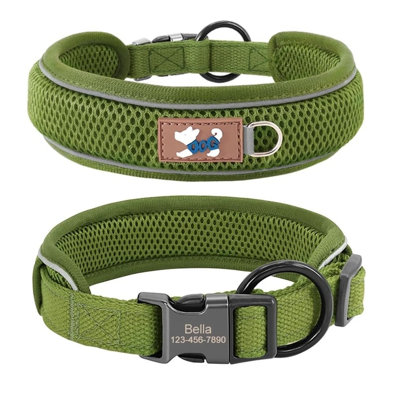 Personalized Reflective Mesh Dog Collar 1