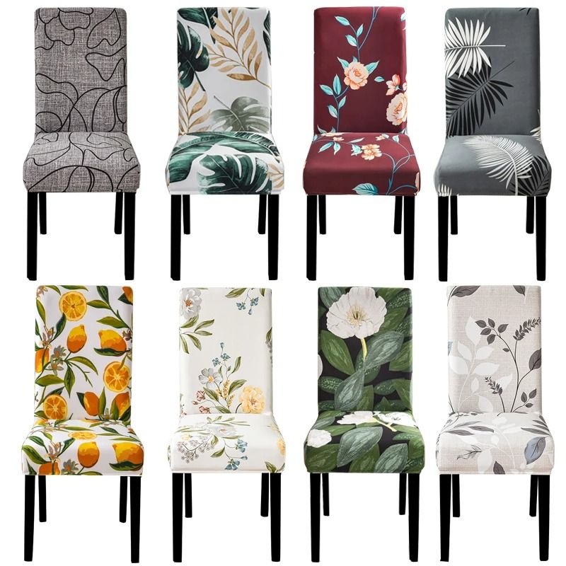 Stretch Fit Printed Dining Chair Cover 0
