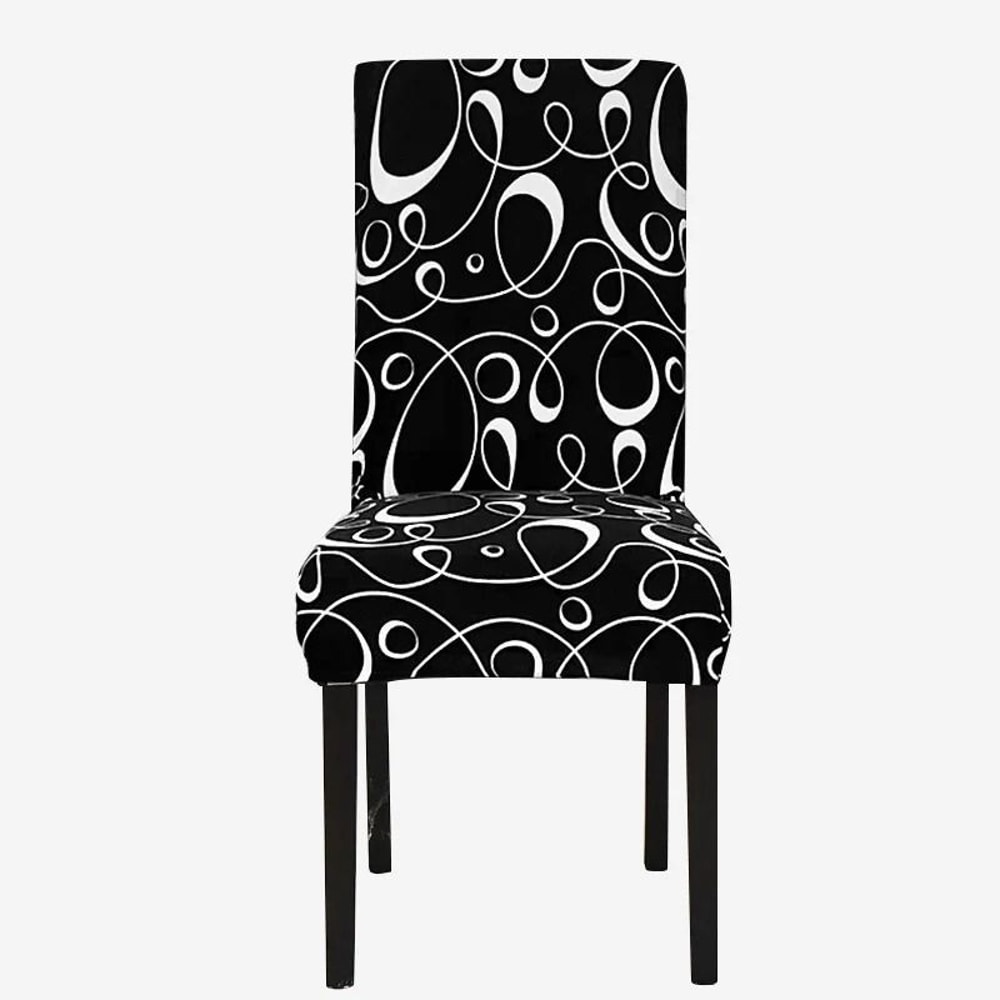 Stretch Fit Printed Dining Chair Cover 10