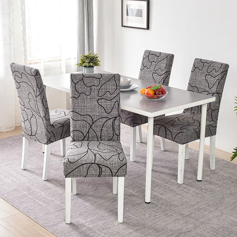 Stretch Fit Printed Dining Chair Cover 5