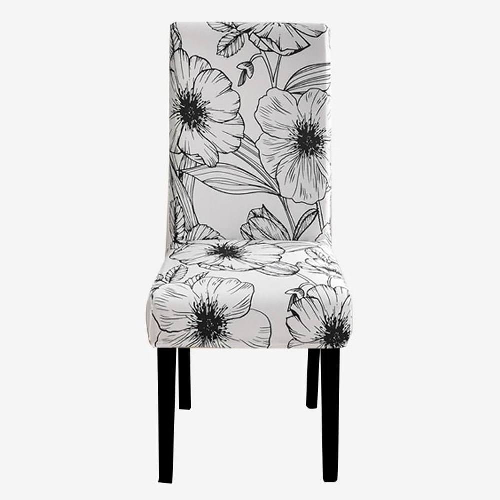 Stretch Fit Printed Dining Chair Cover 21