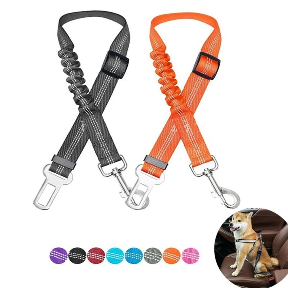 Reflective Adjustable Dog Car Seat Belt Safety Harness 0