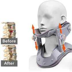 inflatable heated cervical neck traction support