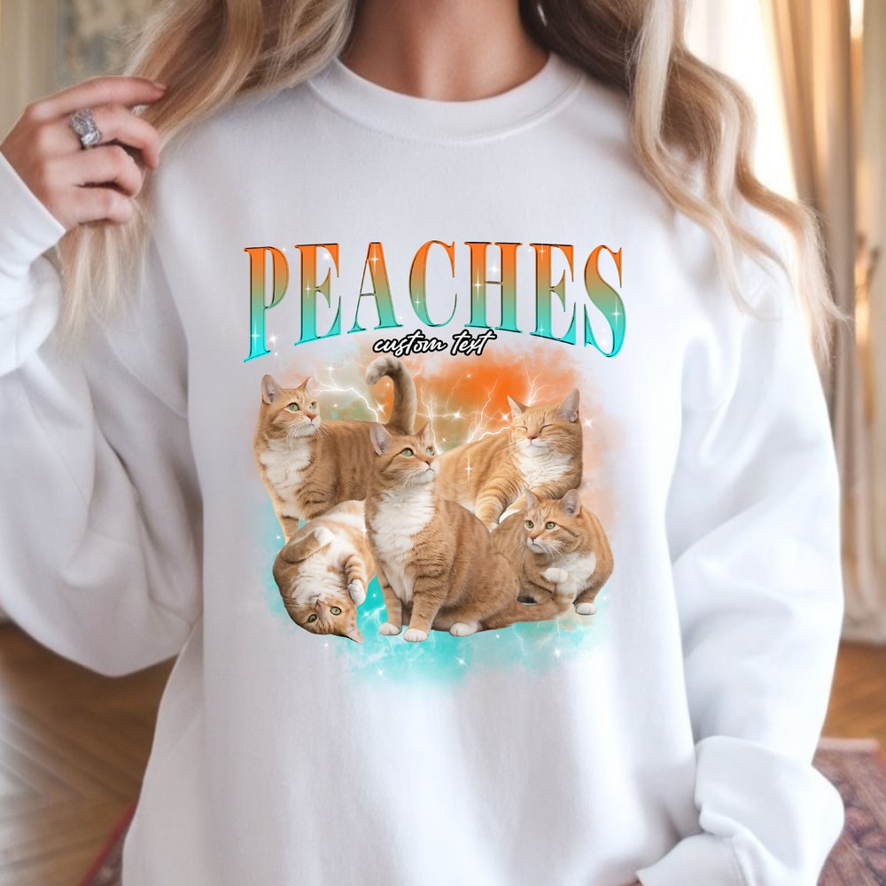 Vintage Cat Mom Gift Custom Bootleg Shirt Custom Face Shirt Retro Dog Shirt 1