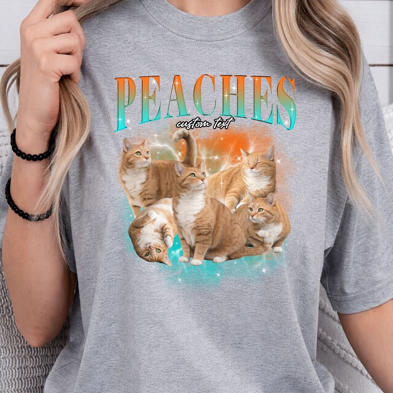 Vintage Cat Mom Gift Custom Bootleg Shirt Custom Face Shirt Retro Dog Shirt 4