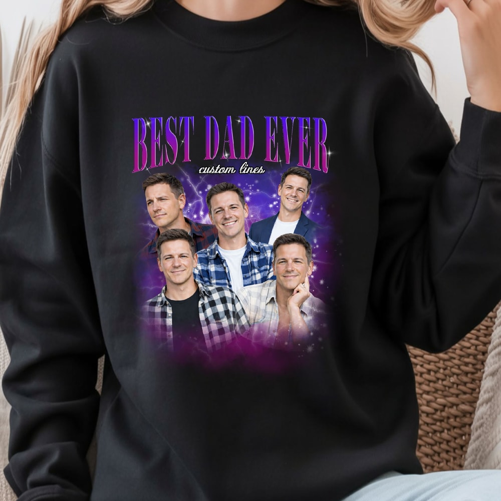 Custom Dad Shirt Best Dad Ever Shirt Personalized Bootleg Tee Fathers Day Gift 3