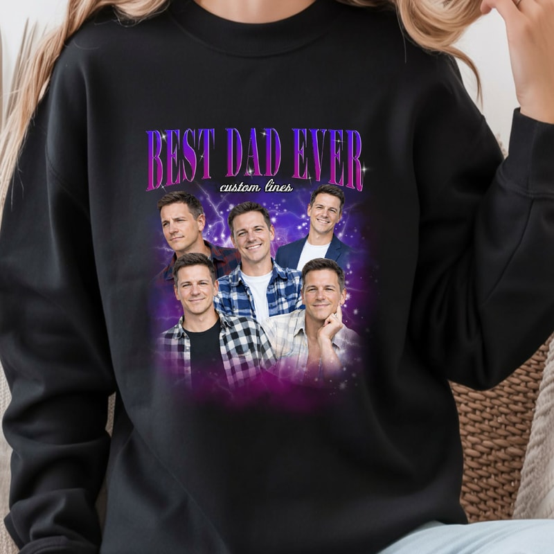 Custom Dad Shirt Best Dad Ever Shirt Personalized Bootleg Tee Fathers Day Gift 3