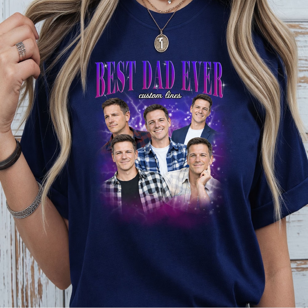 Custom Dad Shirt Best Dad Ever Shirt Personalized Bootleg Tee Fathers Day Gift 4