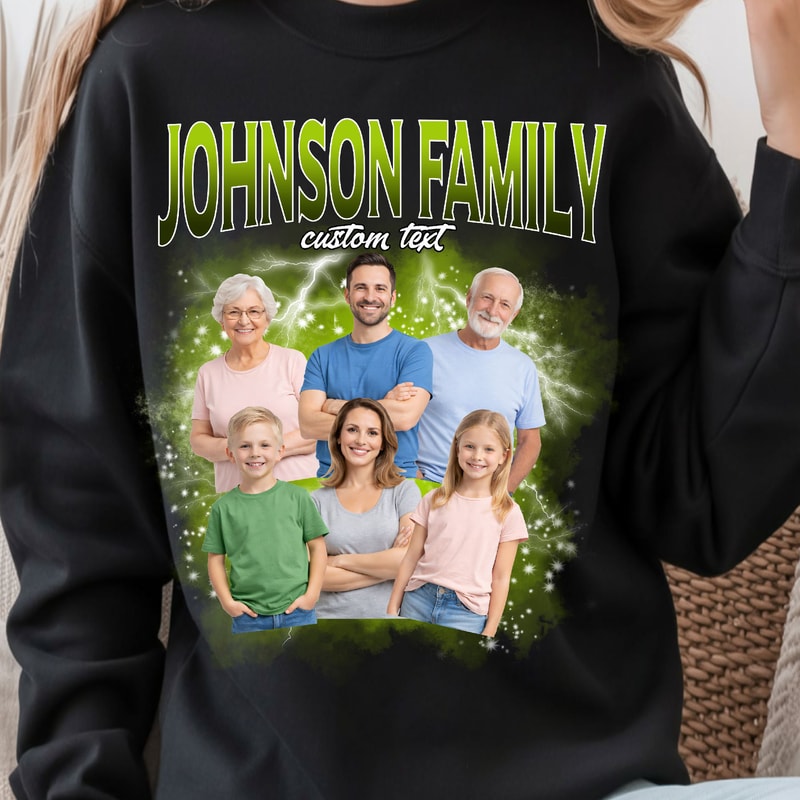 Custom Family TShirt Retro Dog Sweatshirt Personalized Pet Shirt Vintage 90s Graphic 3