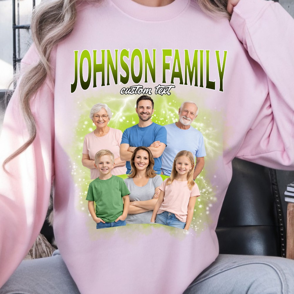 Custom Family TShirt Retro Dog Sweatshirt Personalized Pet Shirt Vintage 90s Graphic 4