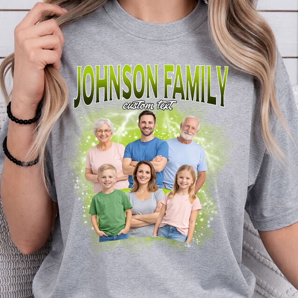 Custom Family TShirt Retro Dog Sweatshirt Personalized Pet Shirt Vintage 90s Graphic 0