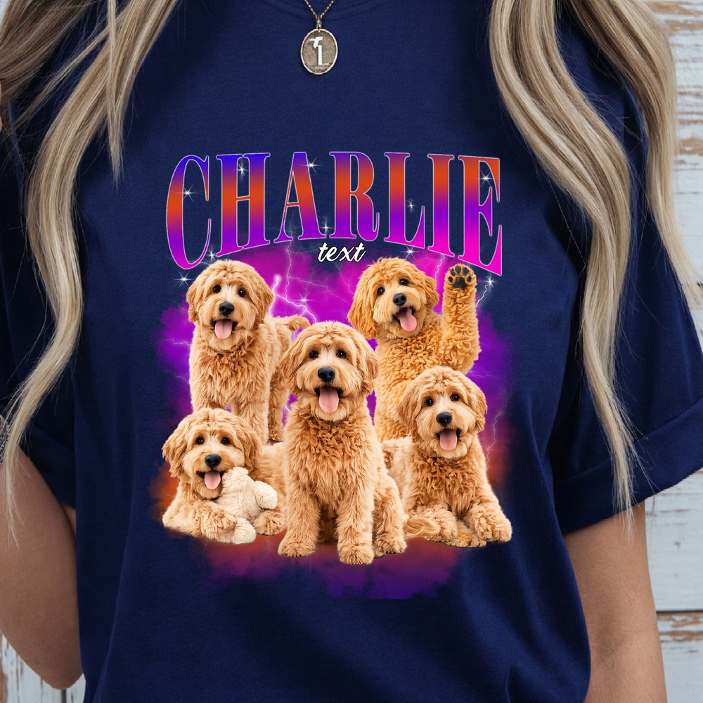 Custom Retro Dog Sweatshirt Bootleg Rap Dog Shirt Personalized Pet Hoodie Vintage 90s Graphic 1