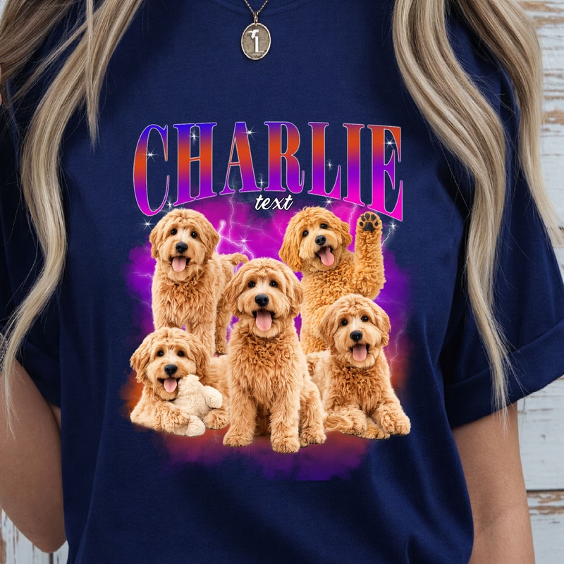 Custom Retro Dog Sweatshirt Bootleg Rap Dog Shirt Personalized Pet Hoodie Vintage 90s Graphic 1