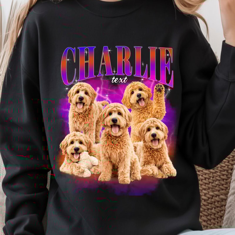 Custom Retro Dog Sweatshirt Bootleg Rap Dog Shirt Personalized Pet Hoodie Vintage 90s Graphic 2