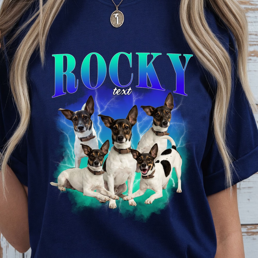 Custom Retro Dog Sweatshirt Hoodie Bootleg Rap Dog Shirt Personalized Pet Shirt Custom Photo Vinta 1