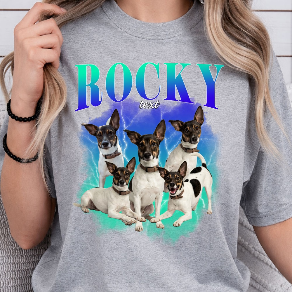 Custom Retro Dog Sweatshirt Hoodie Bootleg Rap Dog Shirt Personalized Pet Shirt Custom Photo Vinta 4