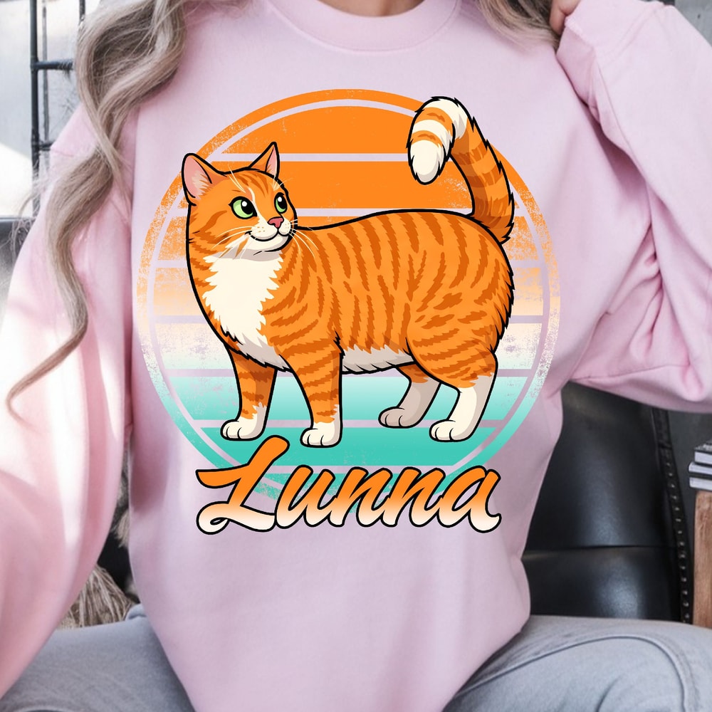 Custom Name Cat TShirt Personalized Pet Shirt Custom Cat Lover Tee 4