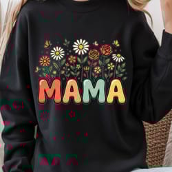 mama flower shirt, floral mama t-shirt, mom flower shirt, personalized mama tee