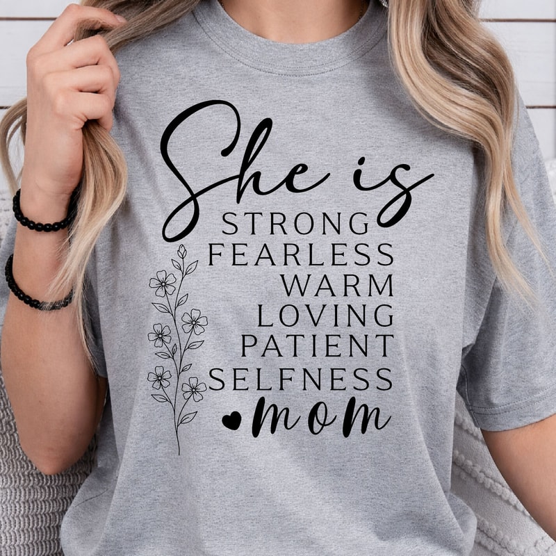 She Is Strong Mom Shirt Empowered Mom TShirt Strong Mom Tee 4
