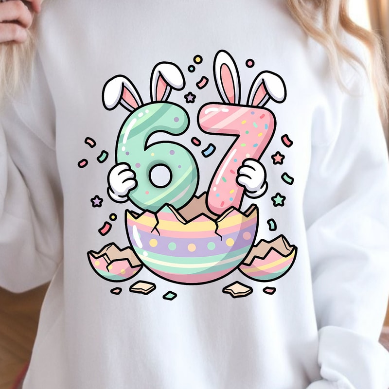 67 Easter Egg Shirt Spring Easter Shirt Holiday Bunny TShirt 0