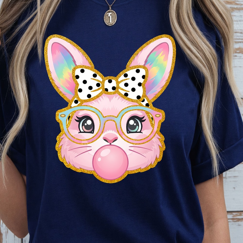 Easter Pink Rabbit Shirt Cute Easter Bunny TShirt Spring Holiday Tee 2