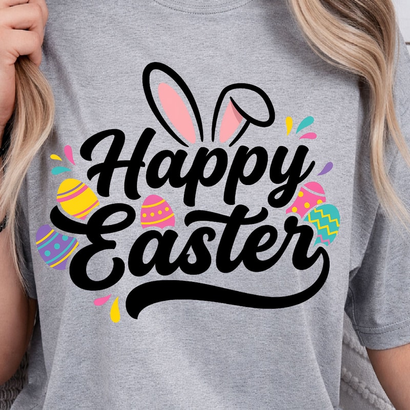 Happy Easter Shirt Easter Bunny TShirt Cute Easter Tee 4