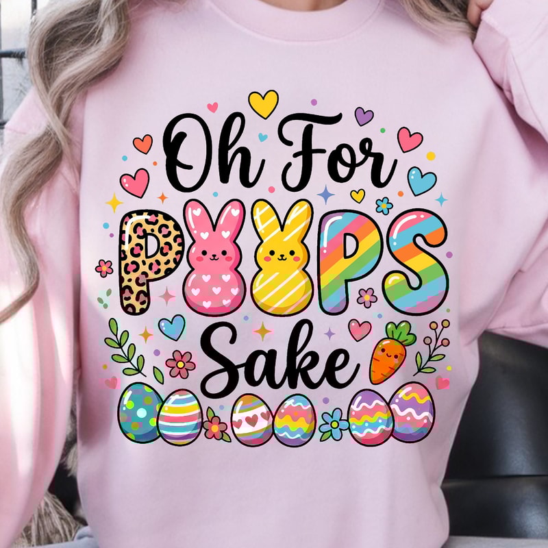 Oh For Peeps Sake Shirt Funny Easter TShirt Easter Candy Tee 3
