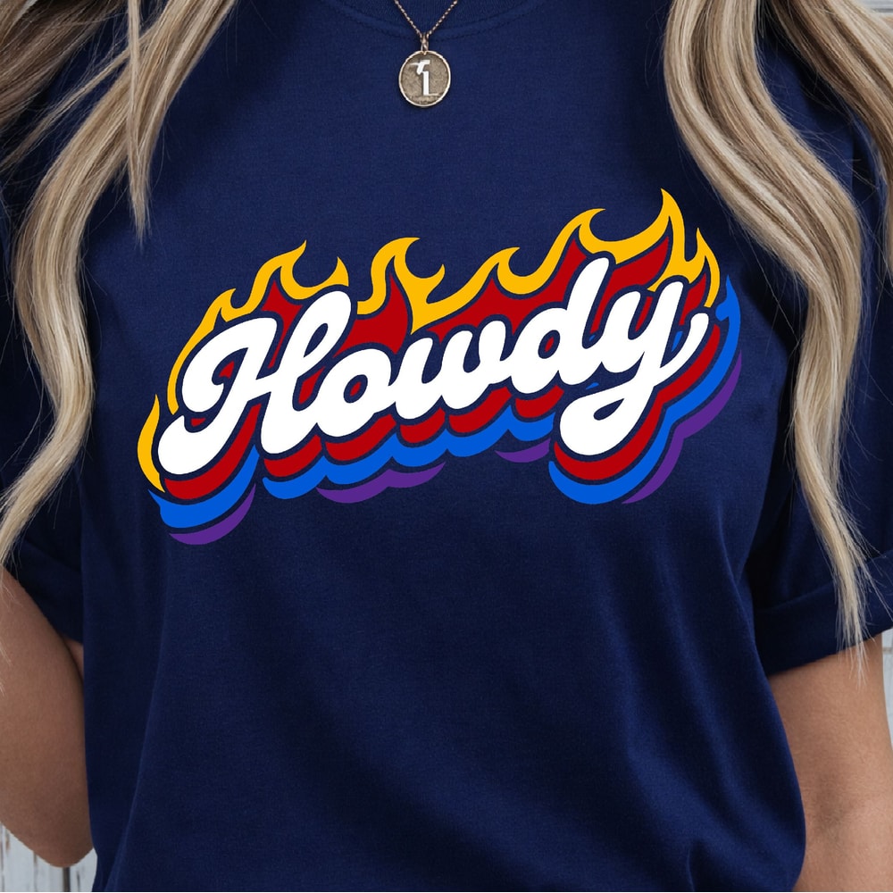 Howdy TShirt Western Style Shirt Casual Cowboy Tee 1