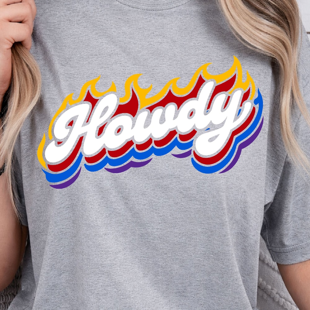 Howdy TShirt Western Style Shirt Casual Cowboy Tee 4