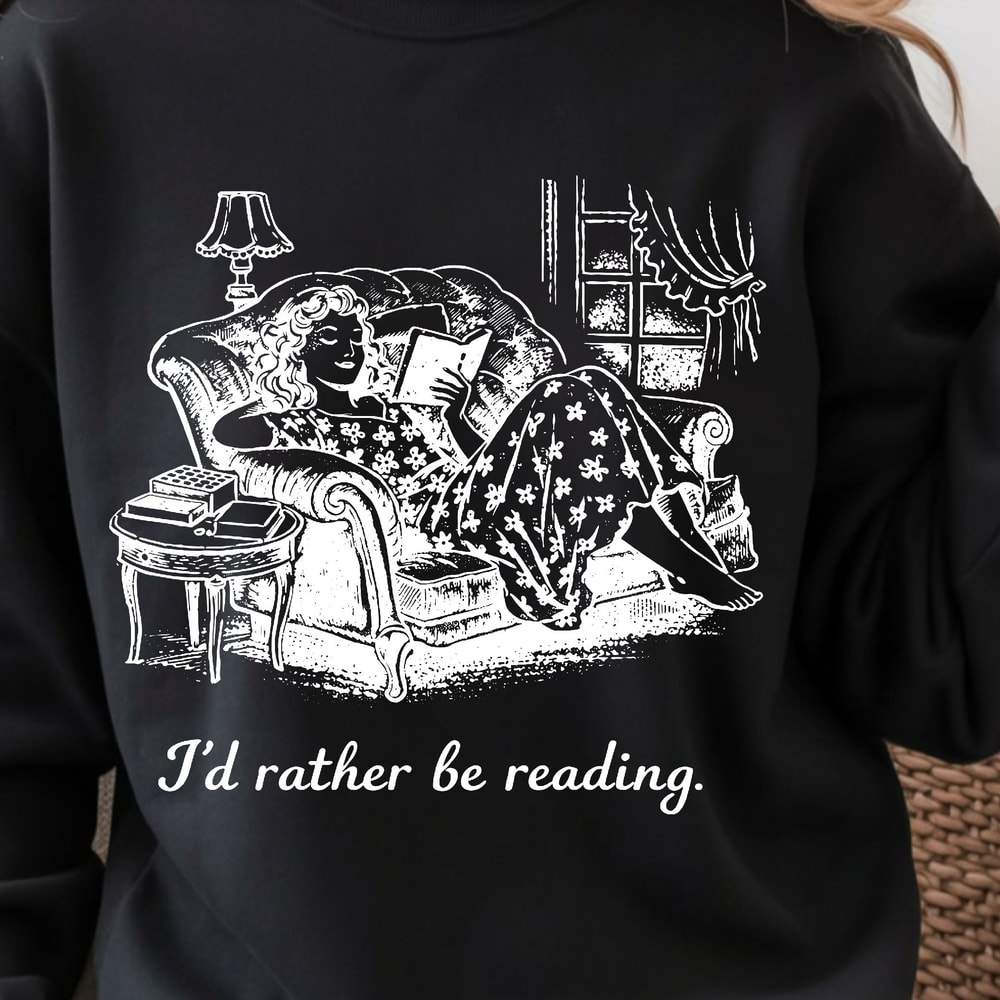 Id Rather Be Reading Shirt Book Lover TShirt Funny Reading Tee 2