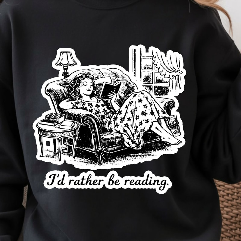 Id Rather Be Reading Shirt Book Lover TShirt Funny Reading Tee 4