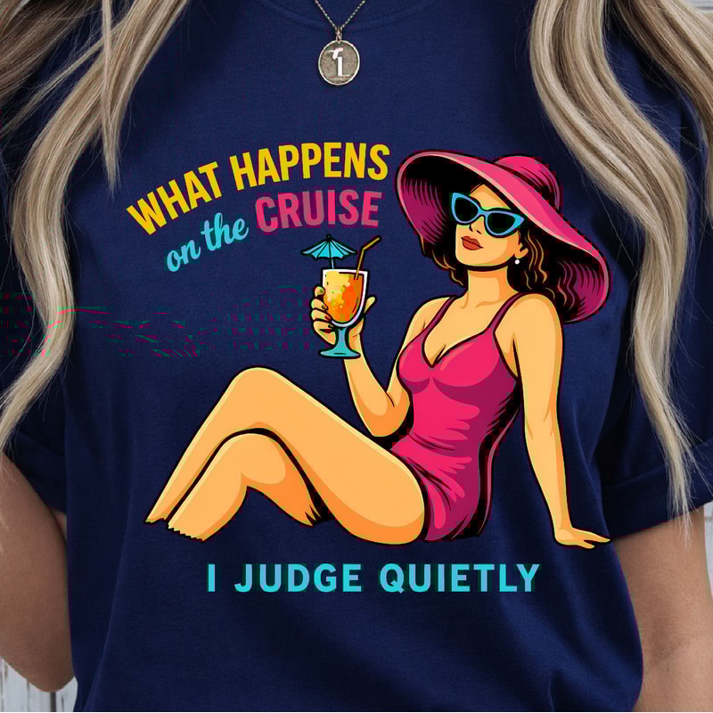 What Happens On The Cruise Shirt Funny Cruise TShirt Vacation Humor Tee 0