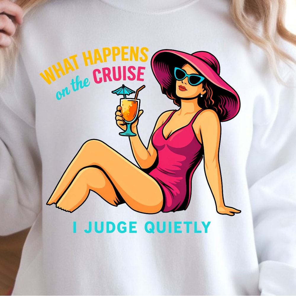 What Happens On The Cruise Shirt Funny Cruise TShirt Vacation Humor Tee 4