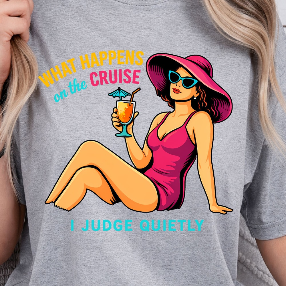 What Happens On The Cruise Shirt Funny Cruise TShirt Vacation Humor Tee 1