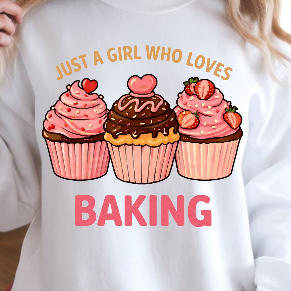 Just A Girl Who Loves Baking Shirt Baking Lover TShirt Cute Baker Tee 3