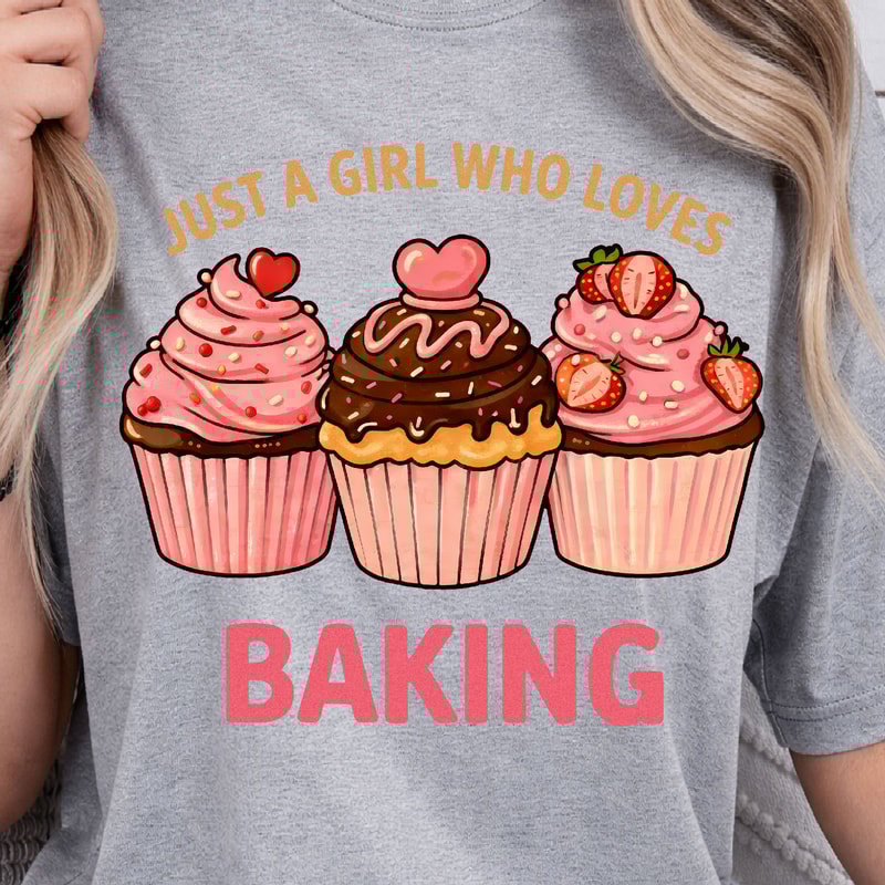 Just A Girl Who Loves Baking Shirt Baking Lover TShirt Cute Baker Tee 4