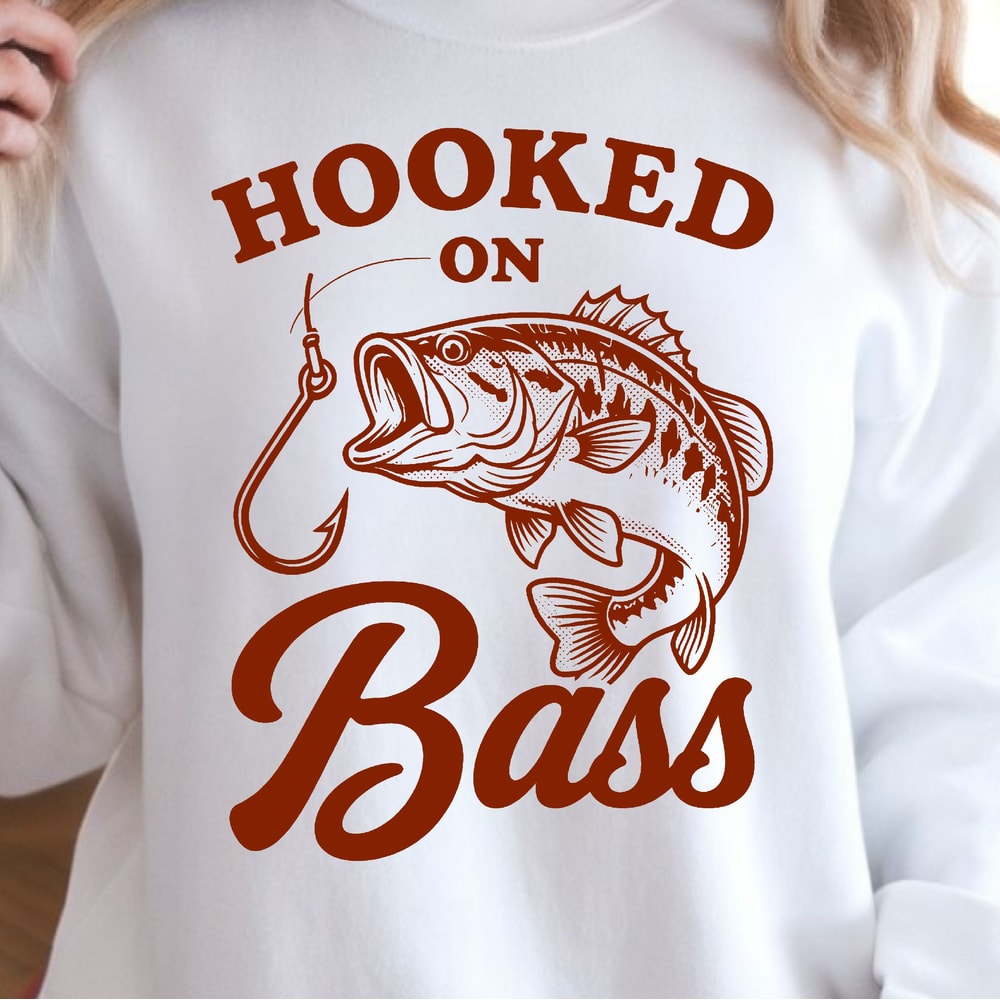Hooked On Bass Shirt Fishing Lover TShirt Bass Fishing Tee 4