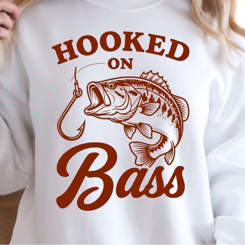 Hooked On Bass Shirt Fishing Lover TShirt Bass Fishing Tee 4