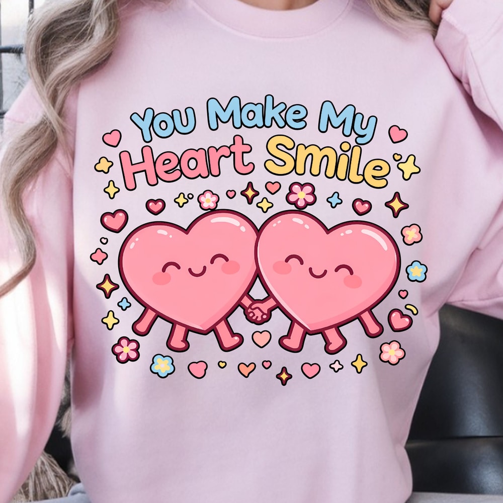 You Make My Heart Smile Shirt Cute Love TShirt Sweetheart Tee 1