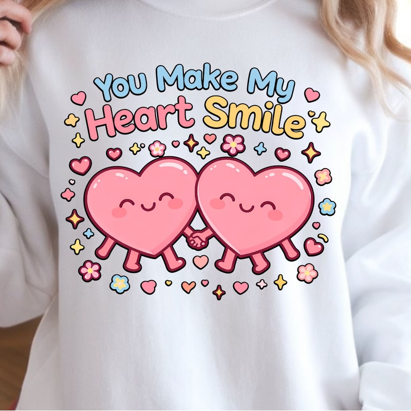 You Make My Heart Smile Shirt Cute Love TShirt Sweetheart Tee 3