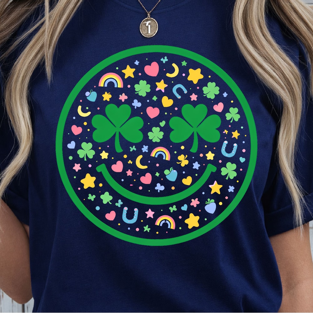 St Patricks Smile Emoji Shirt Funny St Patricks Day TShirt Shamrock Tee 2