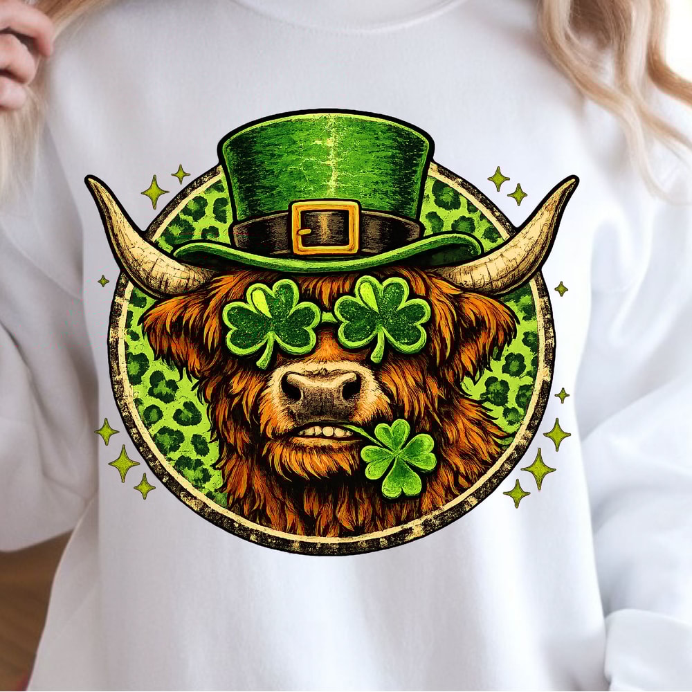 St Patricks Cow Shirt Shamrock Cow TShirt Funny Irish Humor Tee 3