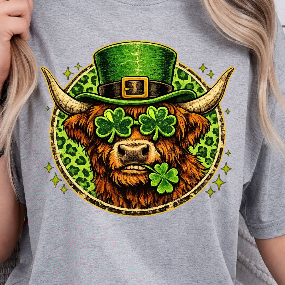 St Patricks Cow Shirt Shamrock Cow TShirt Funny Irish Humor Tee 4