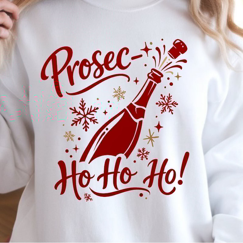 Prosec Ho Ho Ho Shirt Funny Christmas TShirt Holiday Prosecco Tee 0