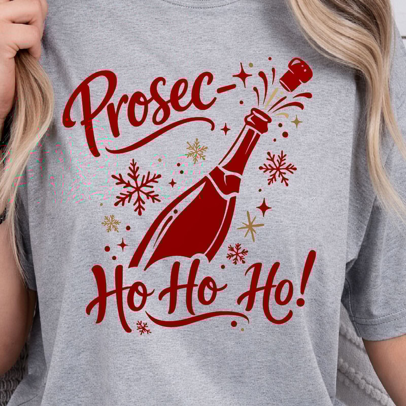 Prosec Ho Ho Ho Shirt Funny Christmas TShirt Holiday Prosecco Tee 4
