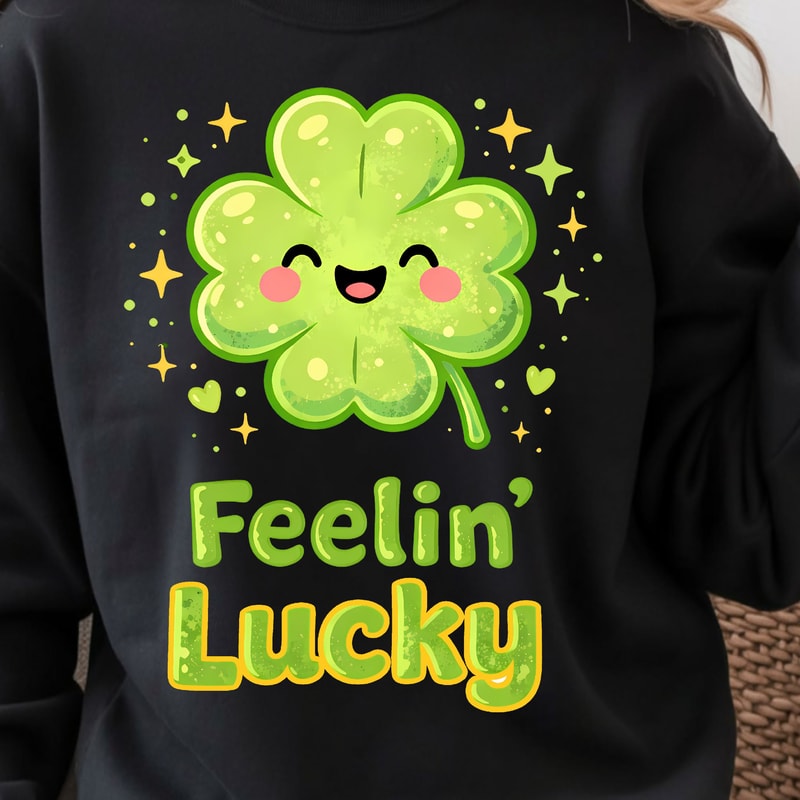 Feeelin Lucky White Shirt St Patricks Day TShirt Lucky Vibes Tee 3